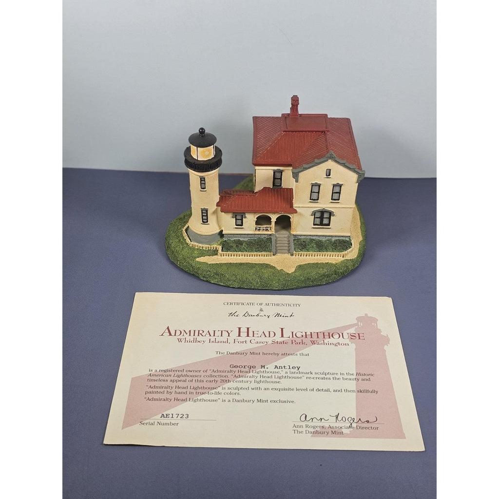 Danbury Mint Admiralty Head Lighthouse 1992 COA Coastal Decor
