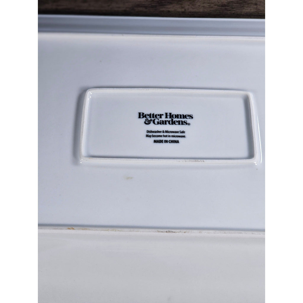 Better Homes & Gardens White Rectangular Serving Platter 14.5 Inch