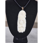 Vintage Carved Buffalo Lion Eagle Wolf Pendant Necklace