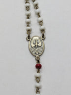 White and Red Beaded Childrens Rosary