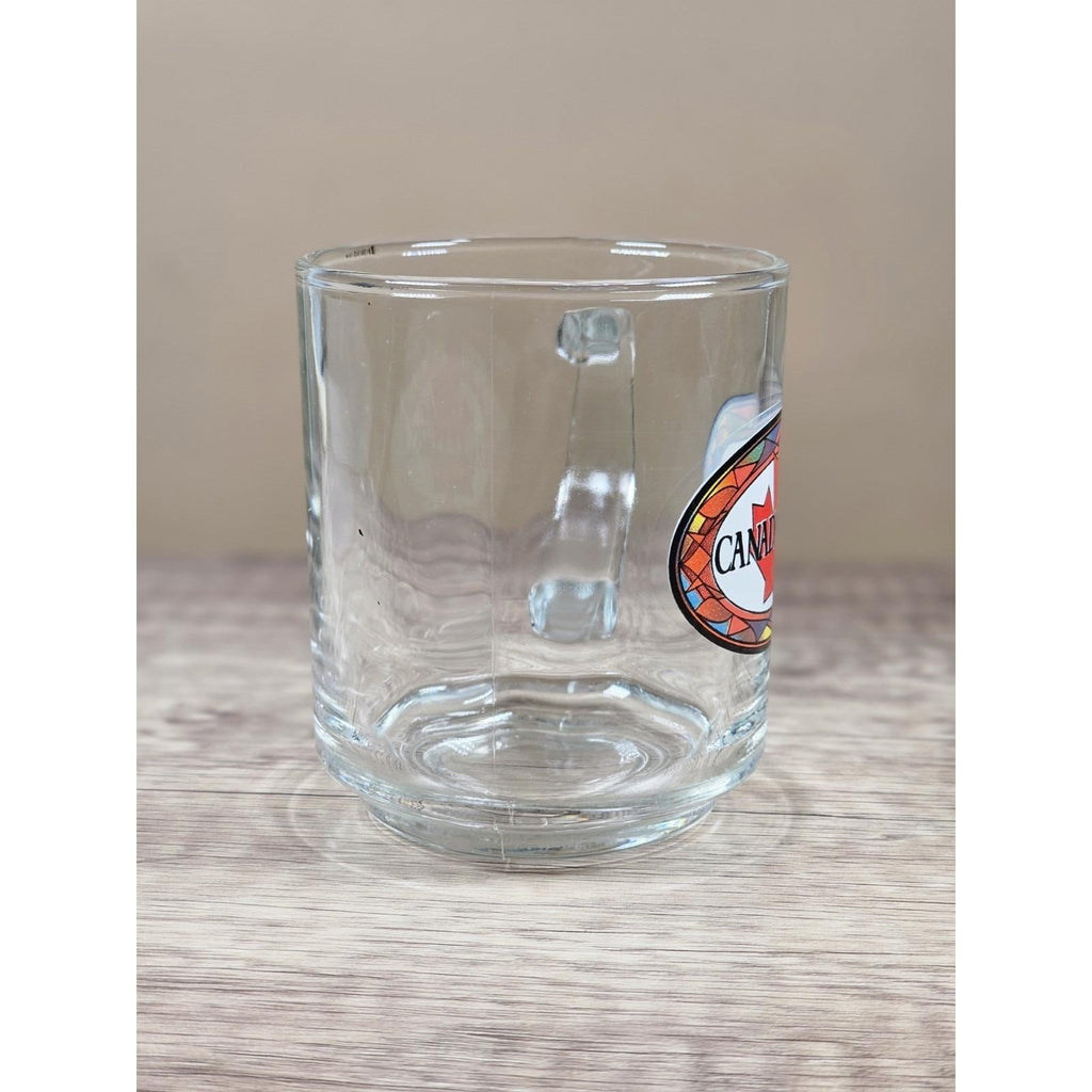 Vintage Canadian Mist Glass Mug Maple Leaf Whiskey Barware