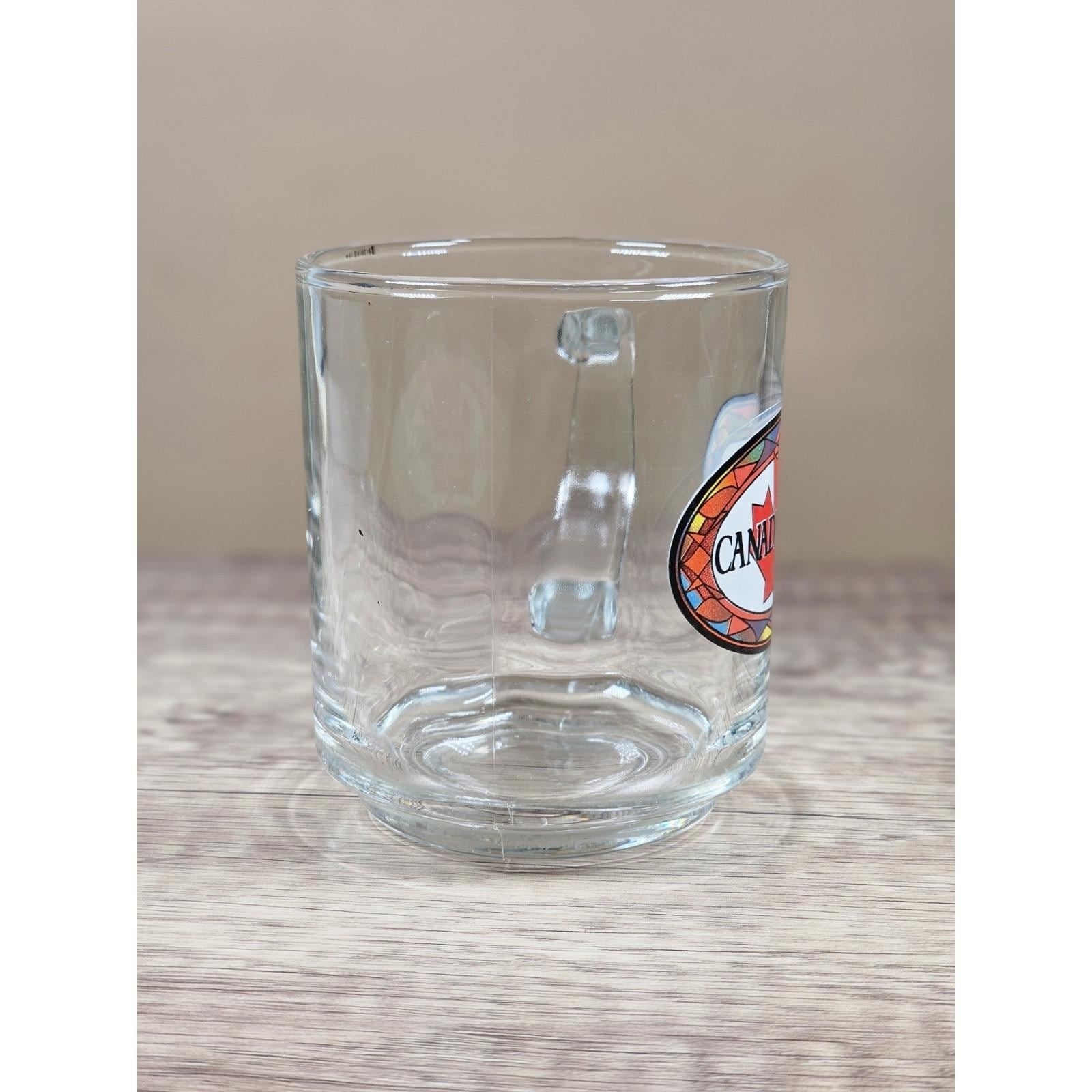 Vintage Canadian Mist Glass Mug Maple Leaf Whiskey Barware