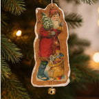 Vintage Kurt Adler Santa Wood Ornament 1982 Christmas