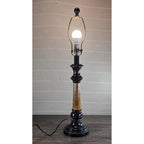 Vintage Wood Table Lamp 30" Tall Black Gold Distressed Base