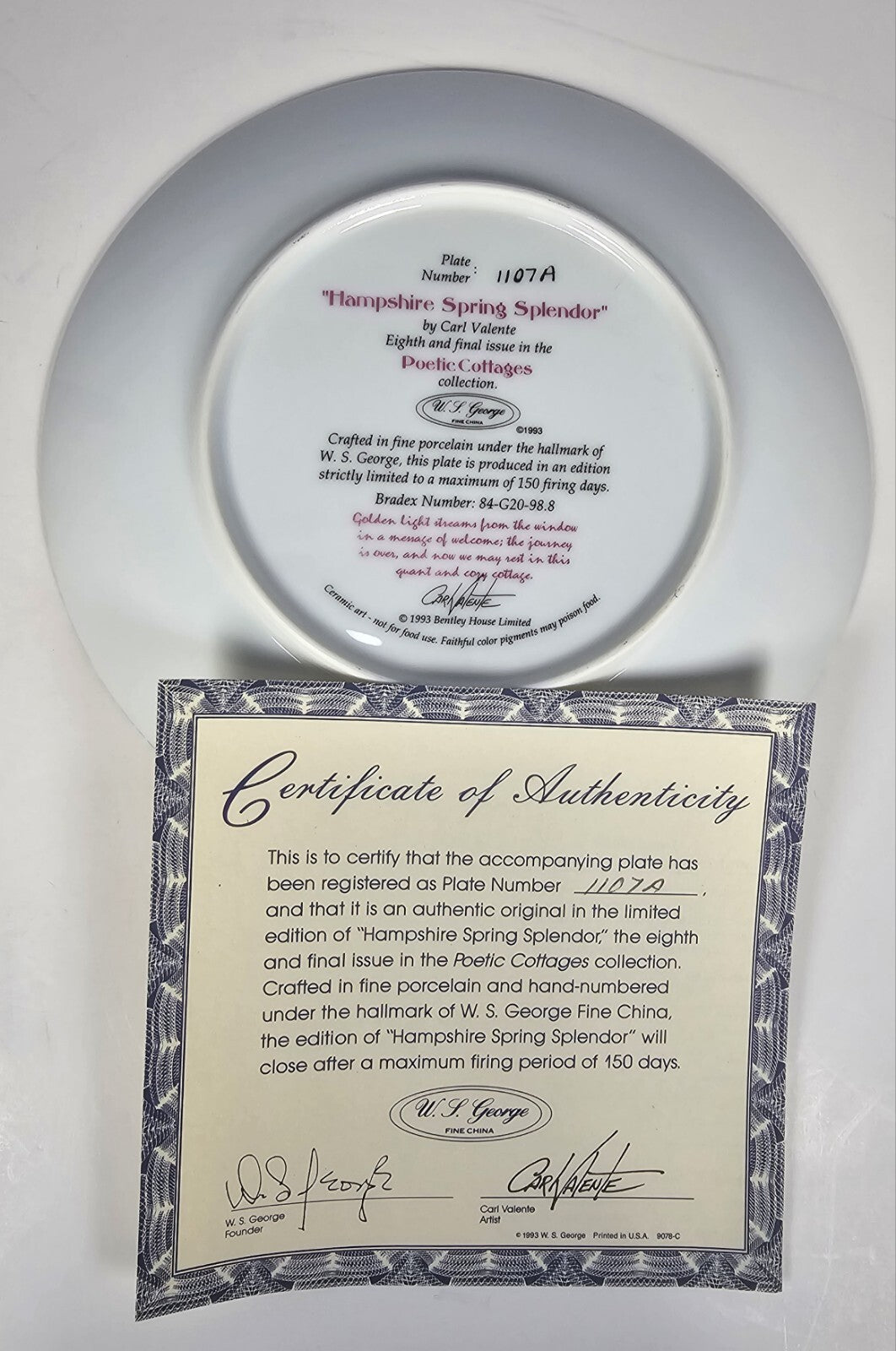 W.S. George “Hampshire Spring Splendor” Plate by Carl Valente Poetic Cottages