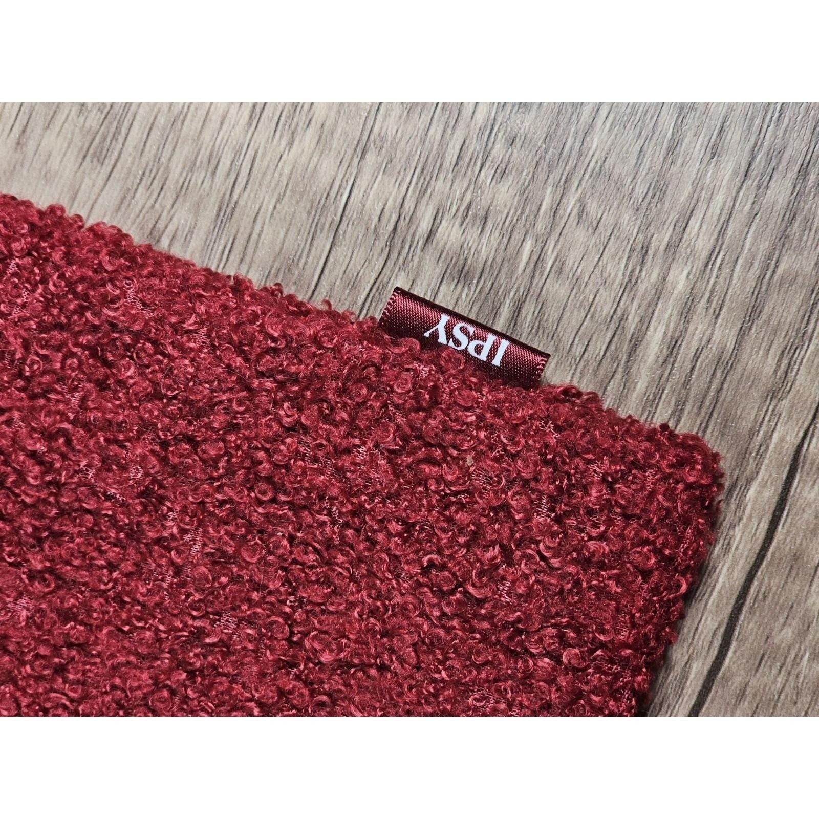 Ipsy Glam Bag Plus Red Drawstring Makeup Bag Plush Cosmetic Pouch