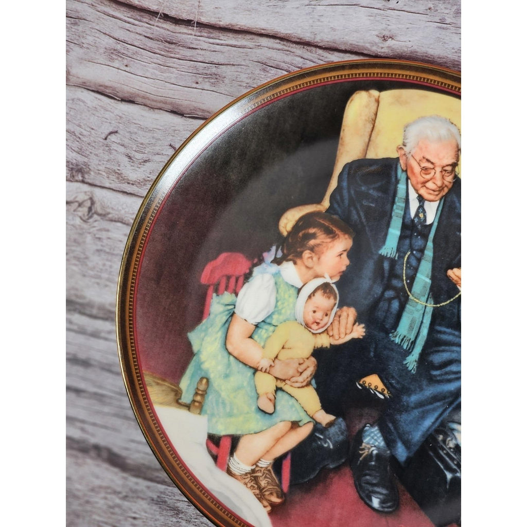 Vintage Norman Rockwell Tender Loving Care Collector Plate 1988 Knowles