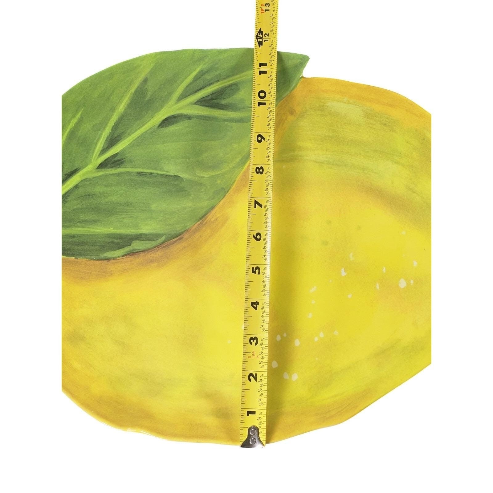 Vintage Lemon Shaped Serving Tray Yellow Melamine Citrus Kitchen Decor