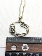 925 Sterling Silver Goddess Flowing Hair Pendant on a 20" Silver Chain