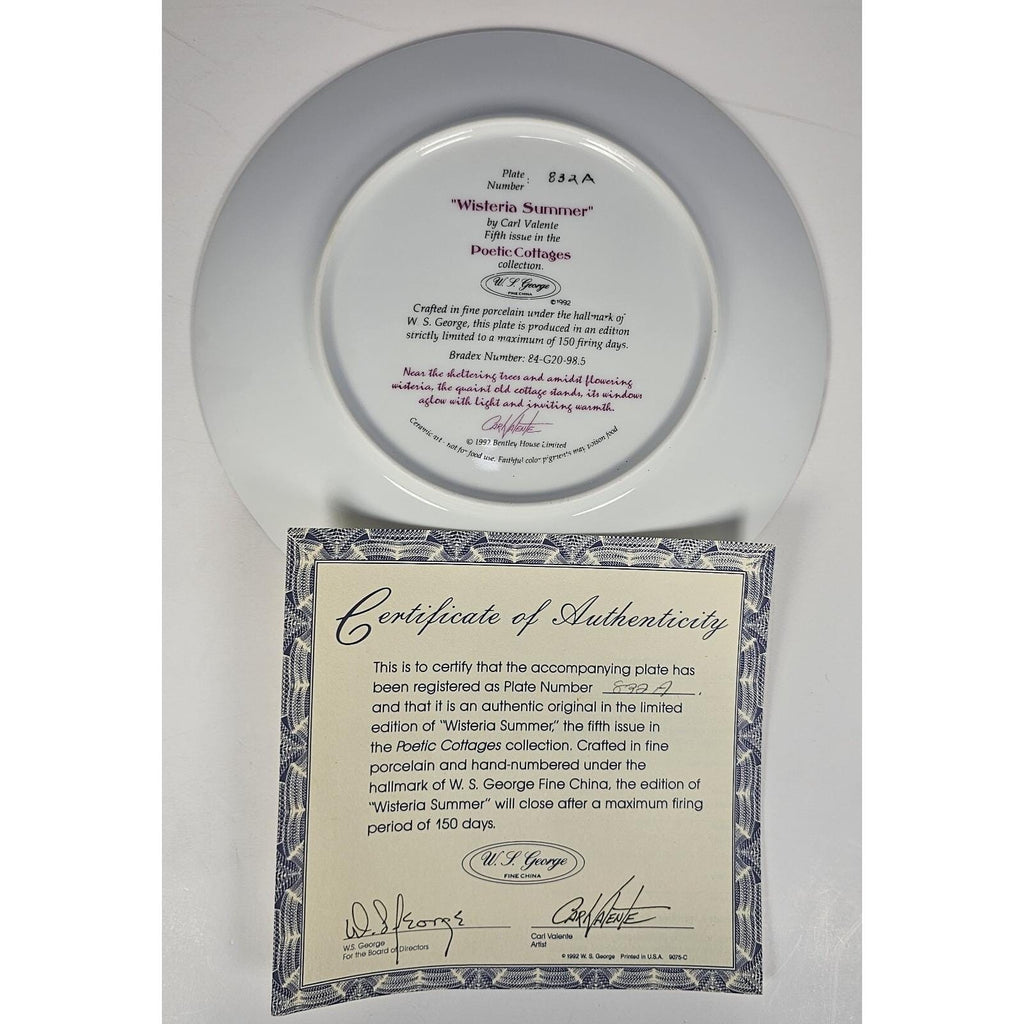 Carl Valente Wisteria Summer Plate Poetic Cottages WS George