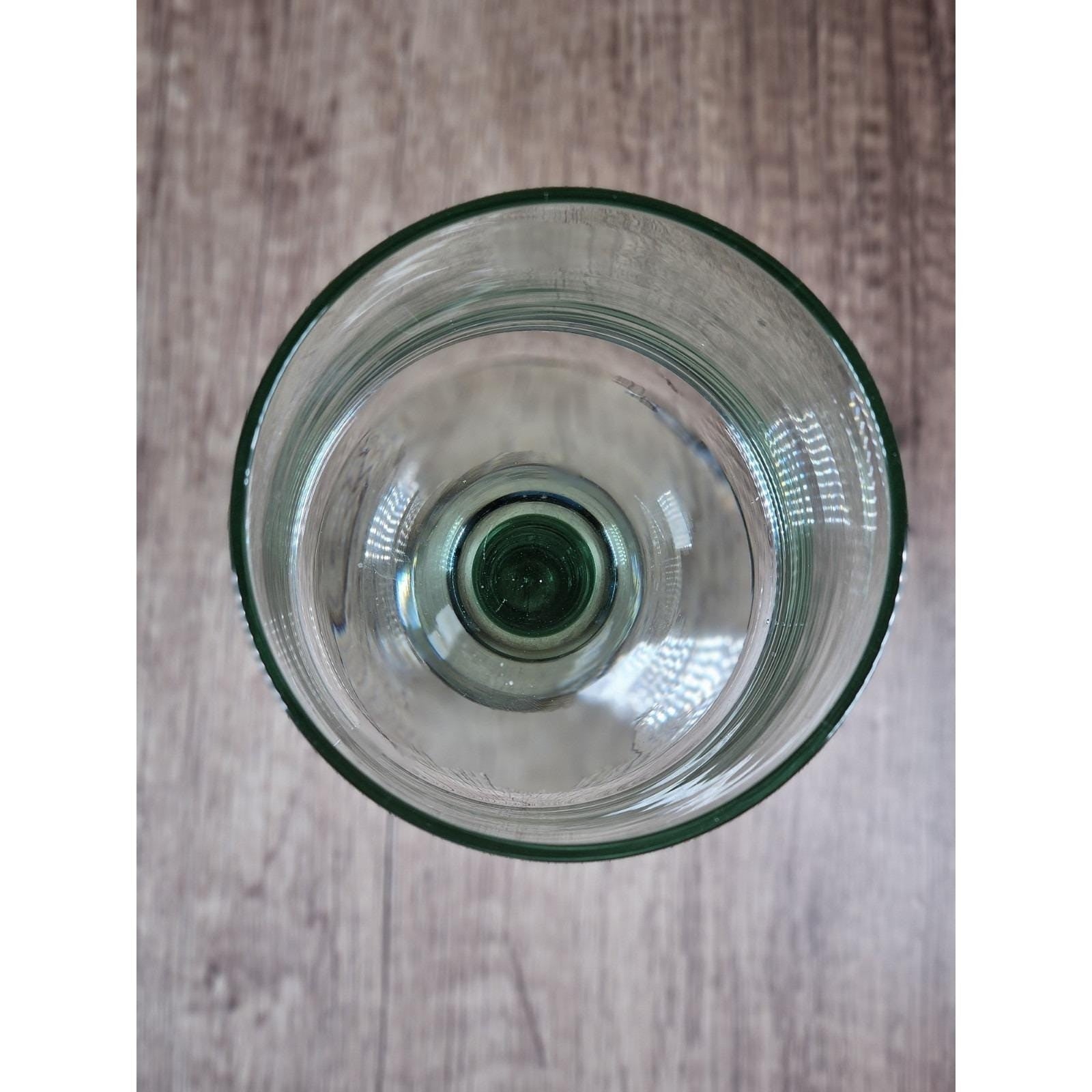 Vintage Glass Hurricane Candle Holder Pedestal Vase Clear Glass