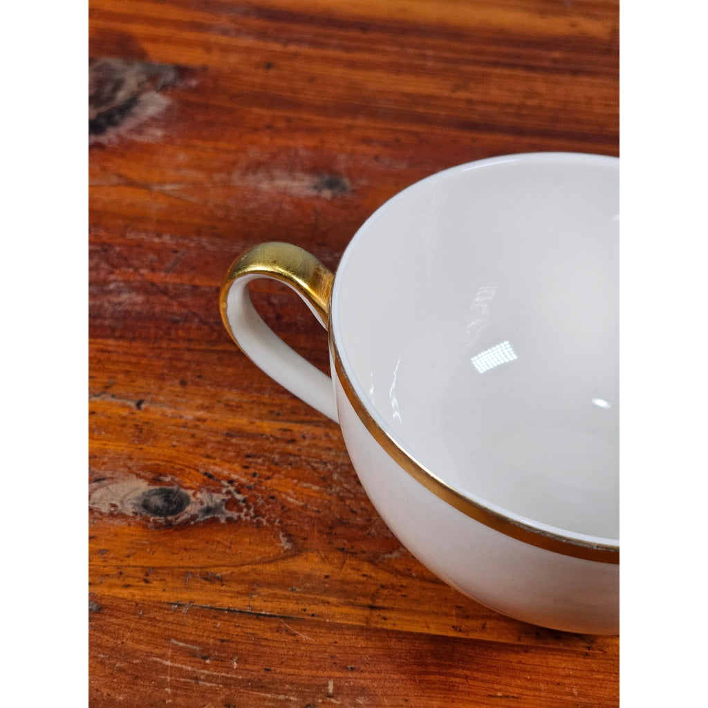 Theodore Haviland New York White Porcelain Teacup with Gold Trim
