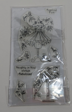 Katy Sue Designs Fabulous Festive Fashion 7-Piece Clear Stamp Set Naughty Or Nic