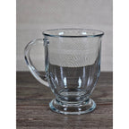 Vintage Anchor Clear Glass Footed Mug USA Made Coffee Tea Cup