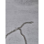 Vintage Winged Heart Rhinestone Necklace Silver Tone Statement