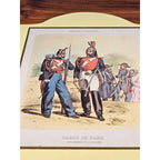 Vintage French Military Uniform Print Garde de Paris 11.5 x 8