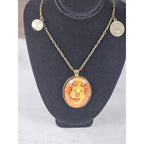 Vintage Cancer Zodiac Pendant Necklace Crab Medallion Charm