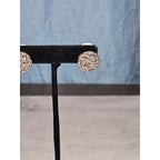 Vintage Silver Tone Textured Stud Earrings | Classic Round Statement Studs