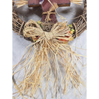 Rustic Autumn Harvest Welcome Wreath | Fall Door Decor with Pumpkins & Foliage