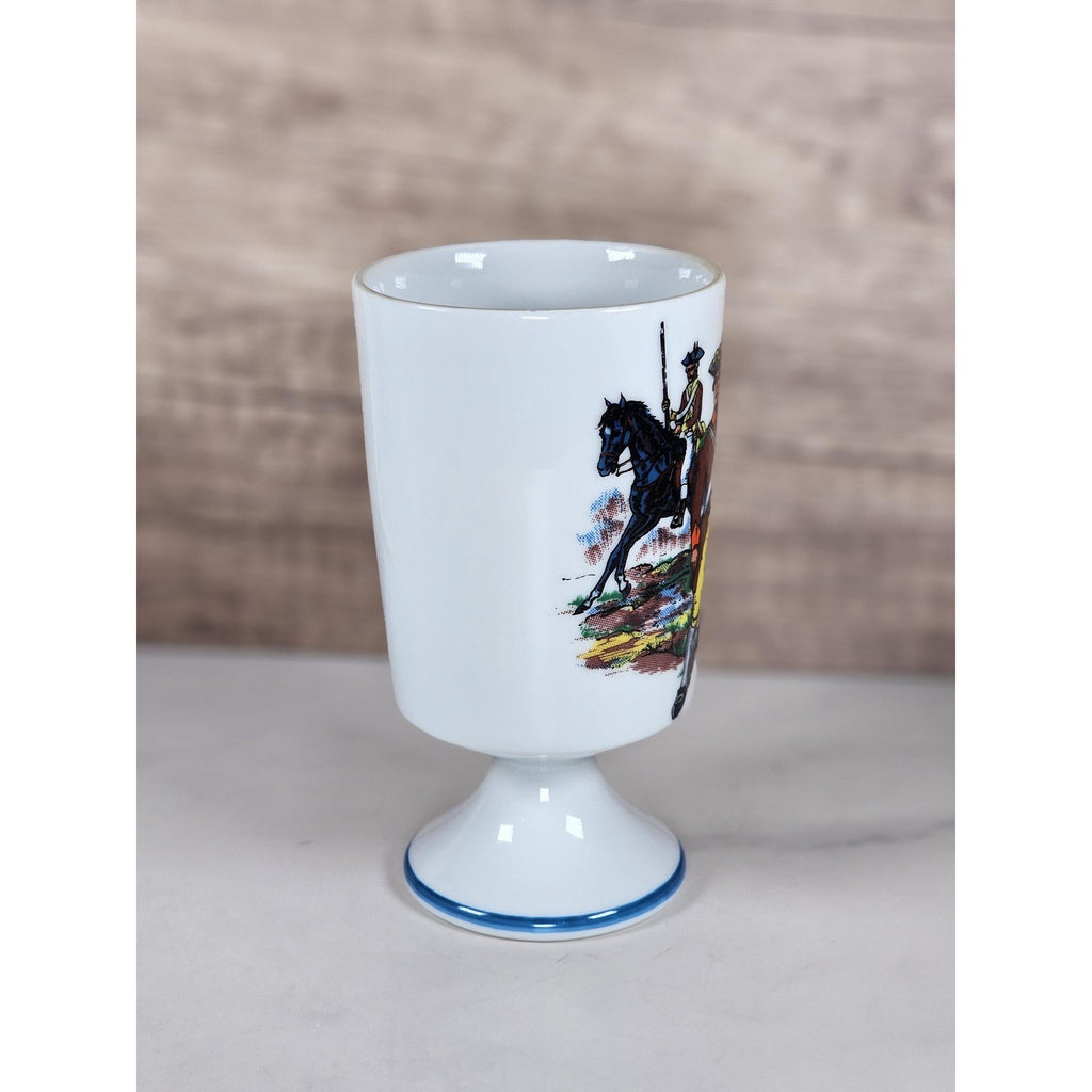 Vintage Fred Roberts Colonial Soldiers Mug Revolutionary War Footed Cup