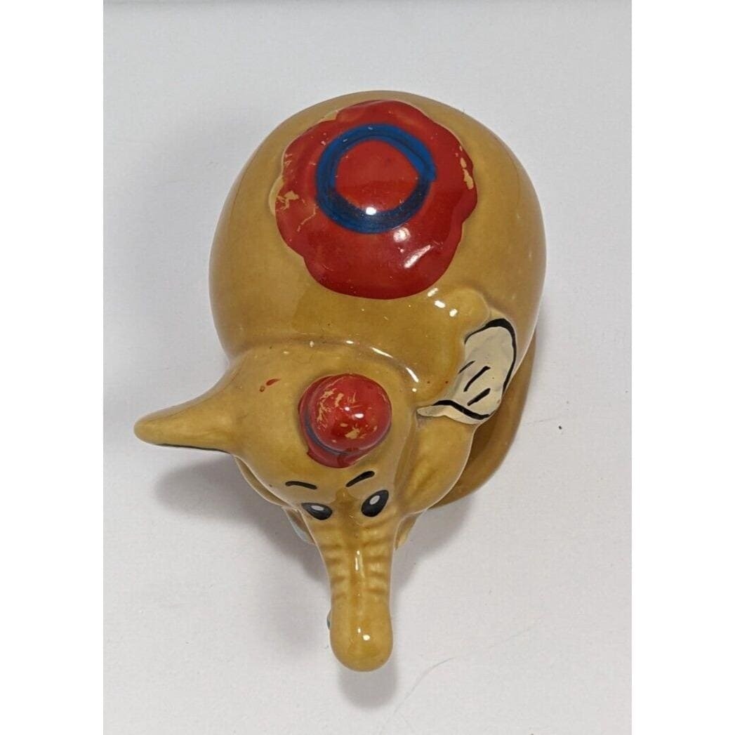 Vintage Edasa Circus Elephant Figurine Hand Painted Ceramic Elephant