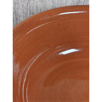 Vintage Mid Century Modern Red Orange Dual Handle Serving Bowl