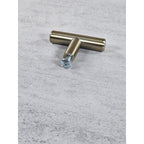 Brushed Brass T Bar Cabinet Knob Modern Drawer Pull Handle
