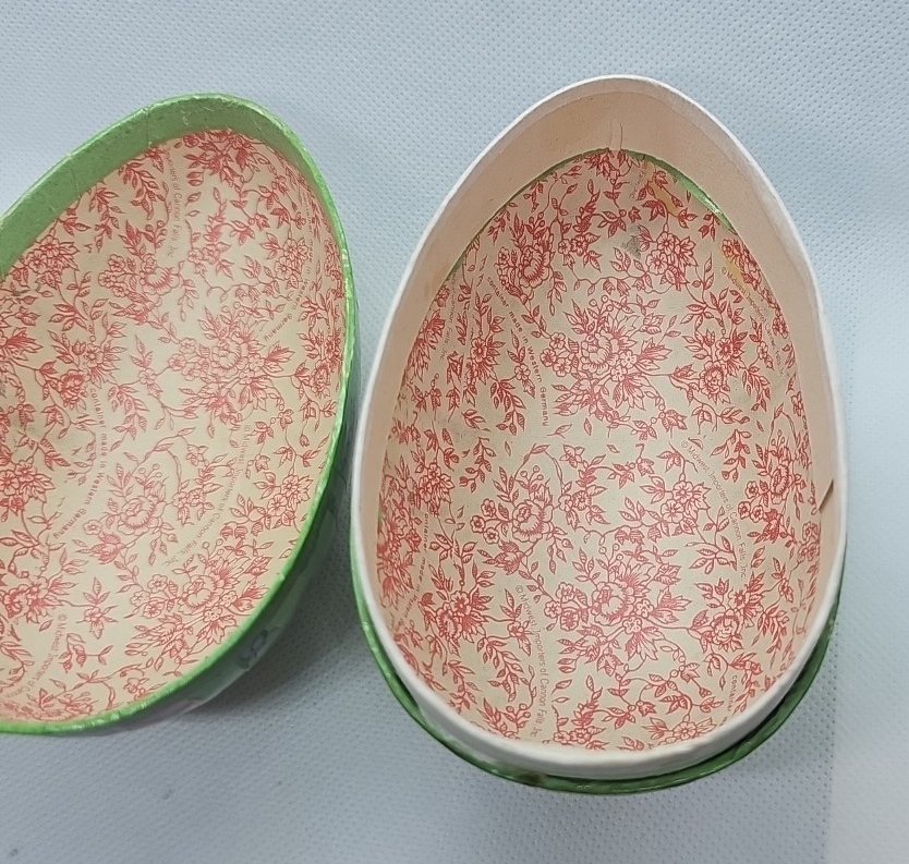 Vintage Paper Mache Egg Rabbit with Wheelbarrow Full of Eggs