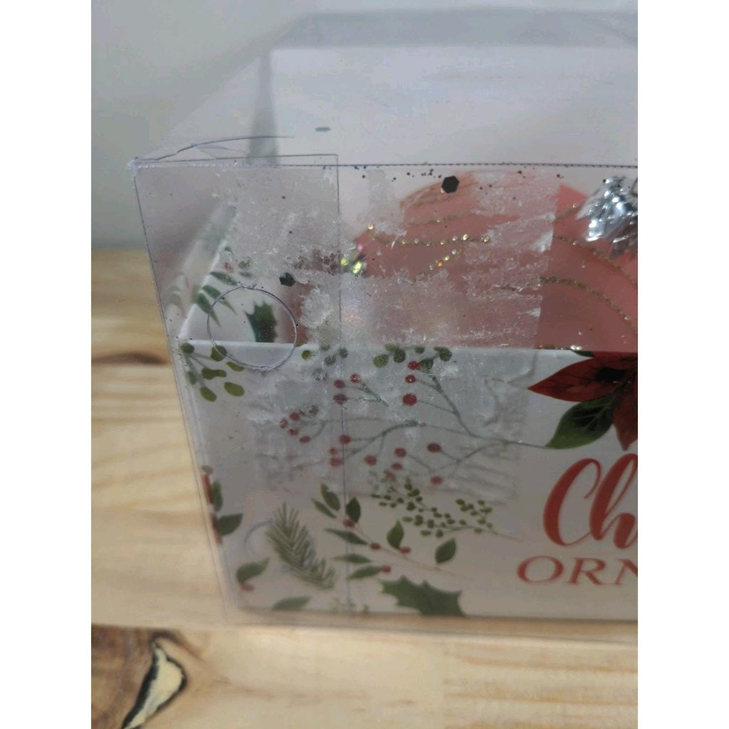 Handmade Polish Christmas Ornaments Set of 4, Sequin Glitter 3 Inch Spheres