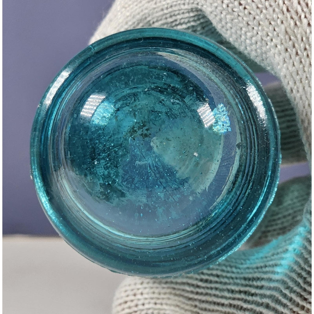 Vintage Hemingray No 9 Glass Insulator Blue May 2 1893