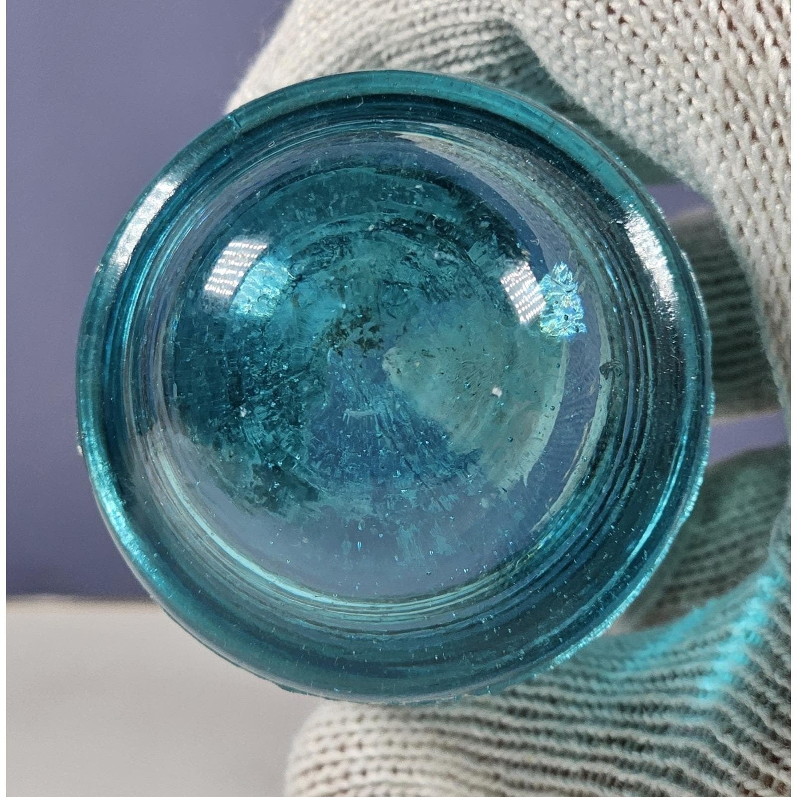 Vintage Hemingray No 9 Glass Insulator Blue May 2 1893