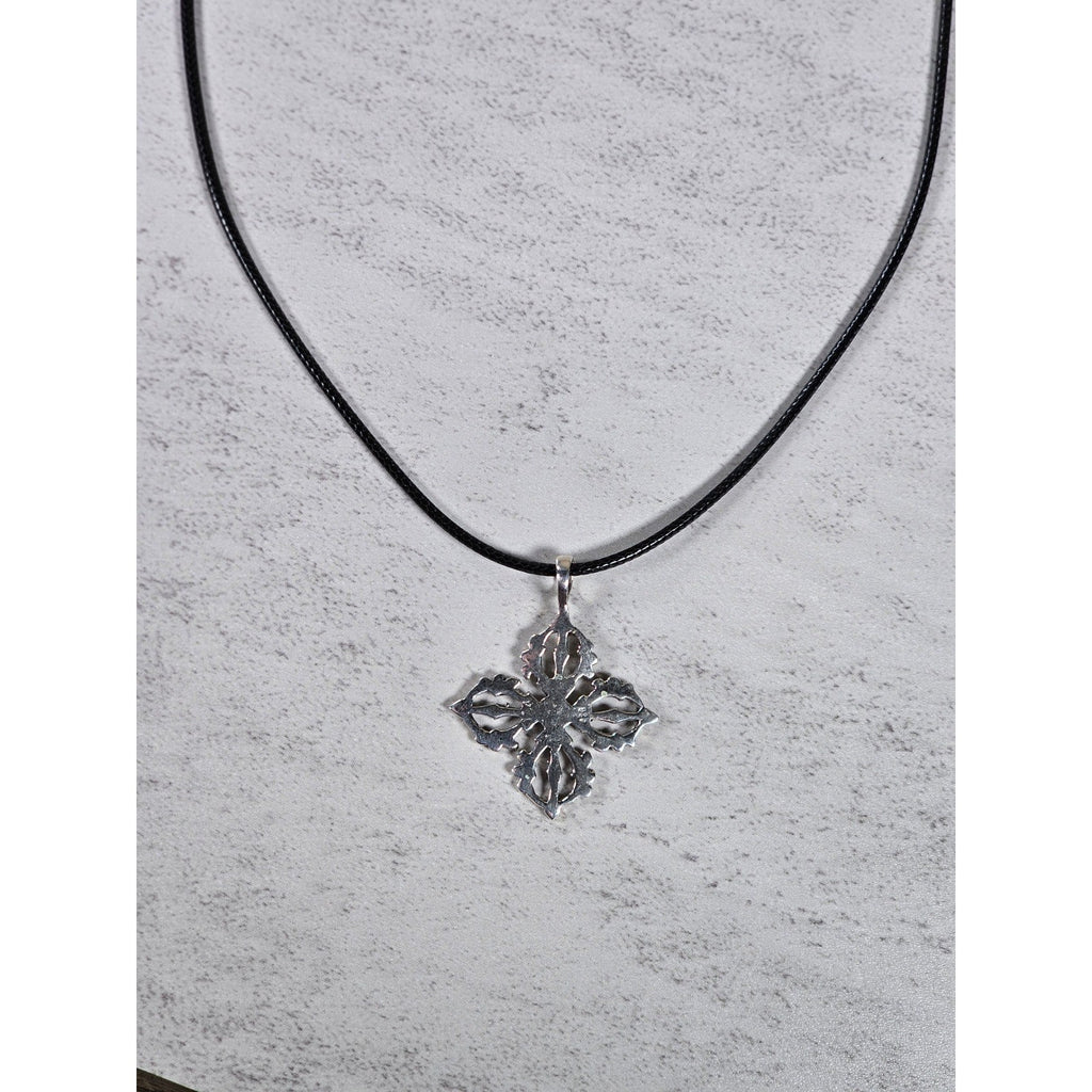 Vintage Sterling Silver Ornate Cross Necklace Pendant