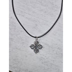 Vintage Sterling Silver Ornate Cross Necklace Pendant