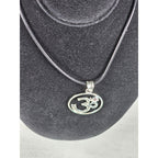 Vintage Sterling Silver Om Symbol Pendant Necklace Spiritual Jewelry
