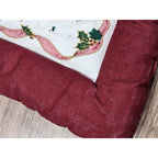 Handmade Quilted Bear Ornament Stocking Burgundy Christmas Decor