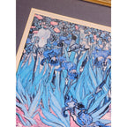 Vintage Framed Iris Art Print | Les Irises Floral Wall Art | 16x14 Gold Frame