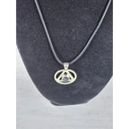 Vintage Sterling Silver Triangle Pendant w Purple Stone