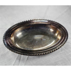 Vintage Silver Plated Oval Serving Dish Twisted Rope Edge 12x9