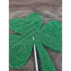 Set of 4 Green Polka Dot Clover Sprays 19" Glitter St Patrick Picks