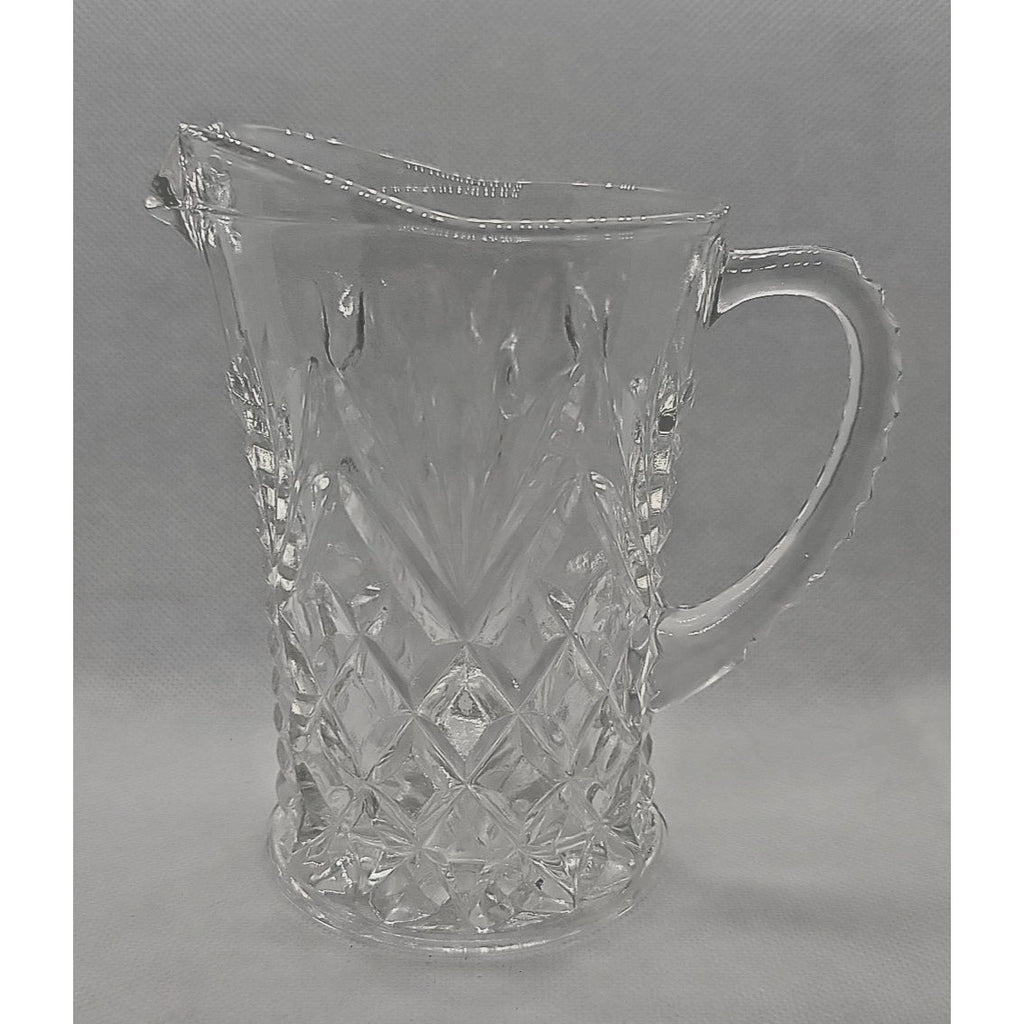 Vintage 5" Tall Anchor Hocking Pressed Pineapple Glass Creamer Pitcher 1960s