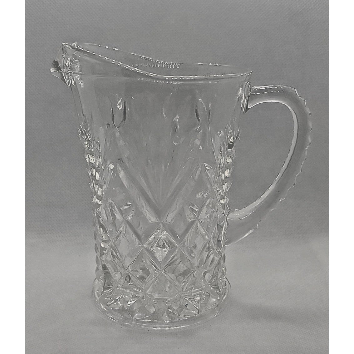 Vintage 5" Tall Anchor Hocking Pressed Pineapple Glass Creamer Pitcher 1960s