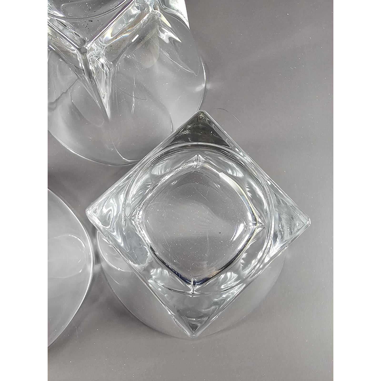 Vintage Lead Crystal Whiskey Glasses Set of 4 Square Base