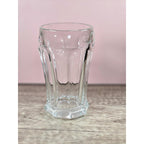 Vintage Crisa Paneled Clear Glass Tumblers | 5 Inch Tall Drinking Glasses