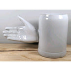 Vintage Gerz West Germany White Beer Stein Sculptural Hand Handle