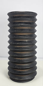 10 in Black Wood Accordion Candle Holder – Rustic Coastal Home Décor Accent