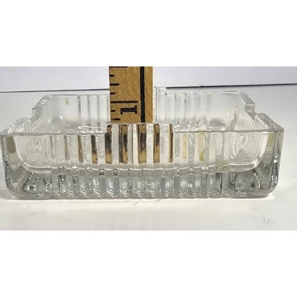 Vintage Crystal Trinket Box 1996 Small Square Jewelry Keepsake Box