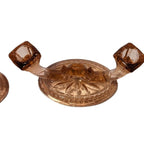 Vintage Heisey Peach Depression Glass Double Candelabras Pair