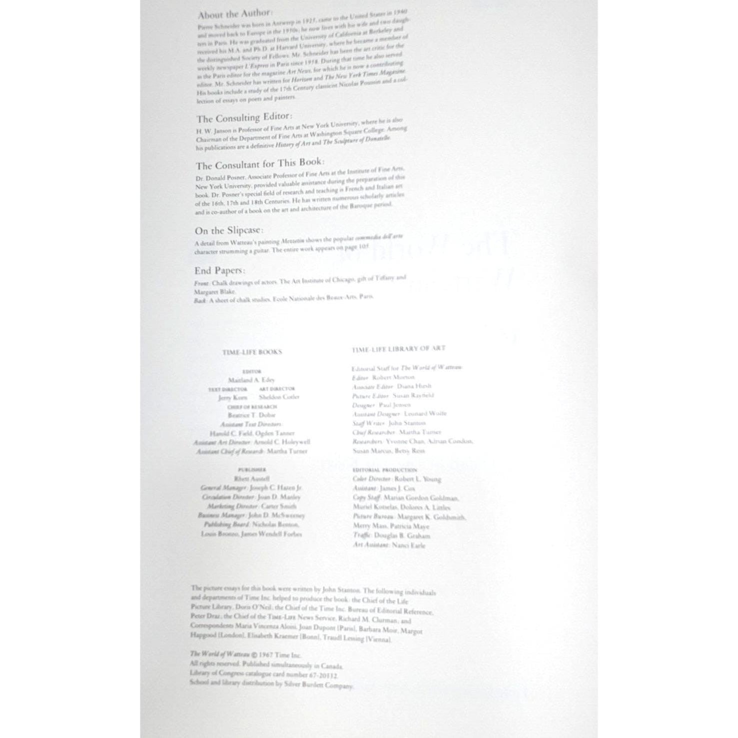 The World of Watteau 1684 1721 Time Life Art Book 1967