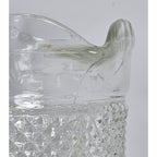 Vintage Heavy Clear Crystal Glass Diamond Pattern Water Pitcher – With Chip
