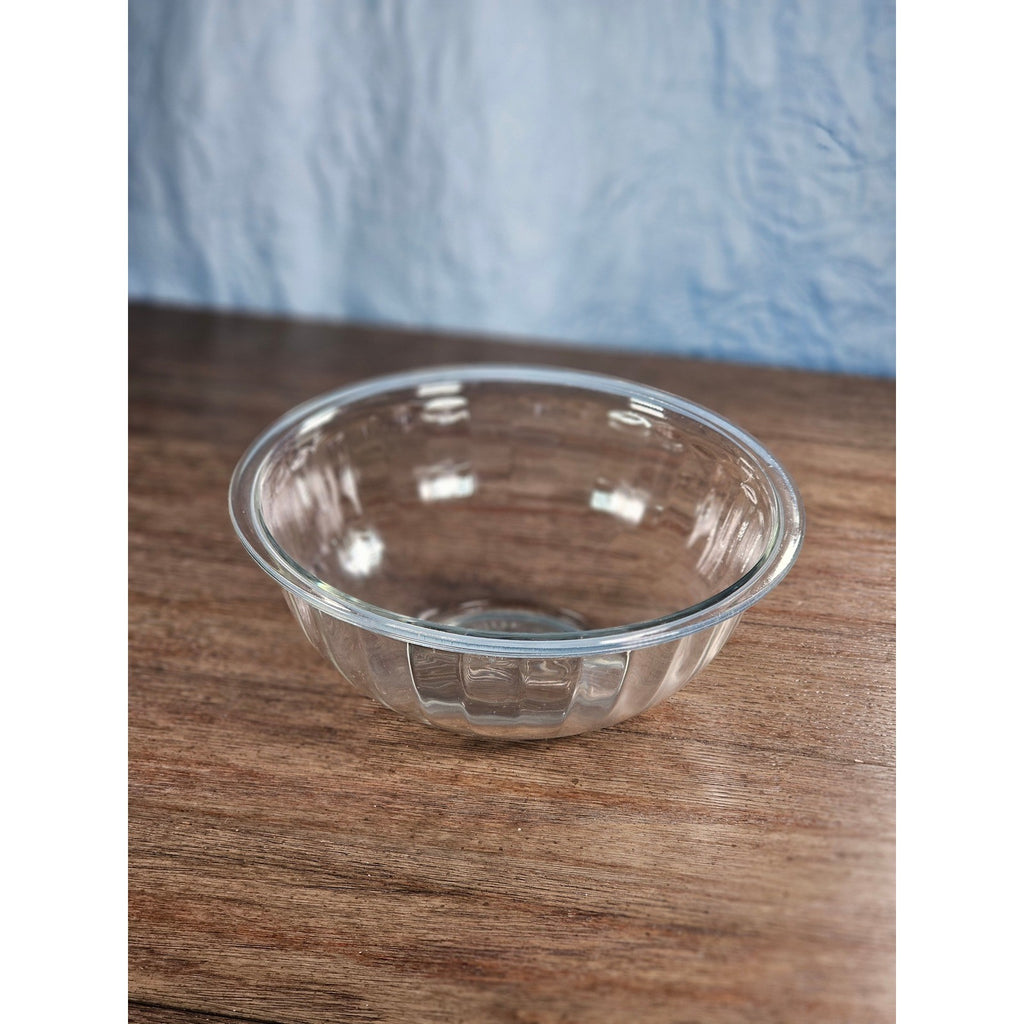 Vintage Clear Glass Mixing Bowl | 9.5" Round Utility Bowl
